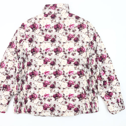 Paco Boutique Womens Multicoloured Floral Puffer Jacket Size 18