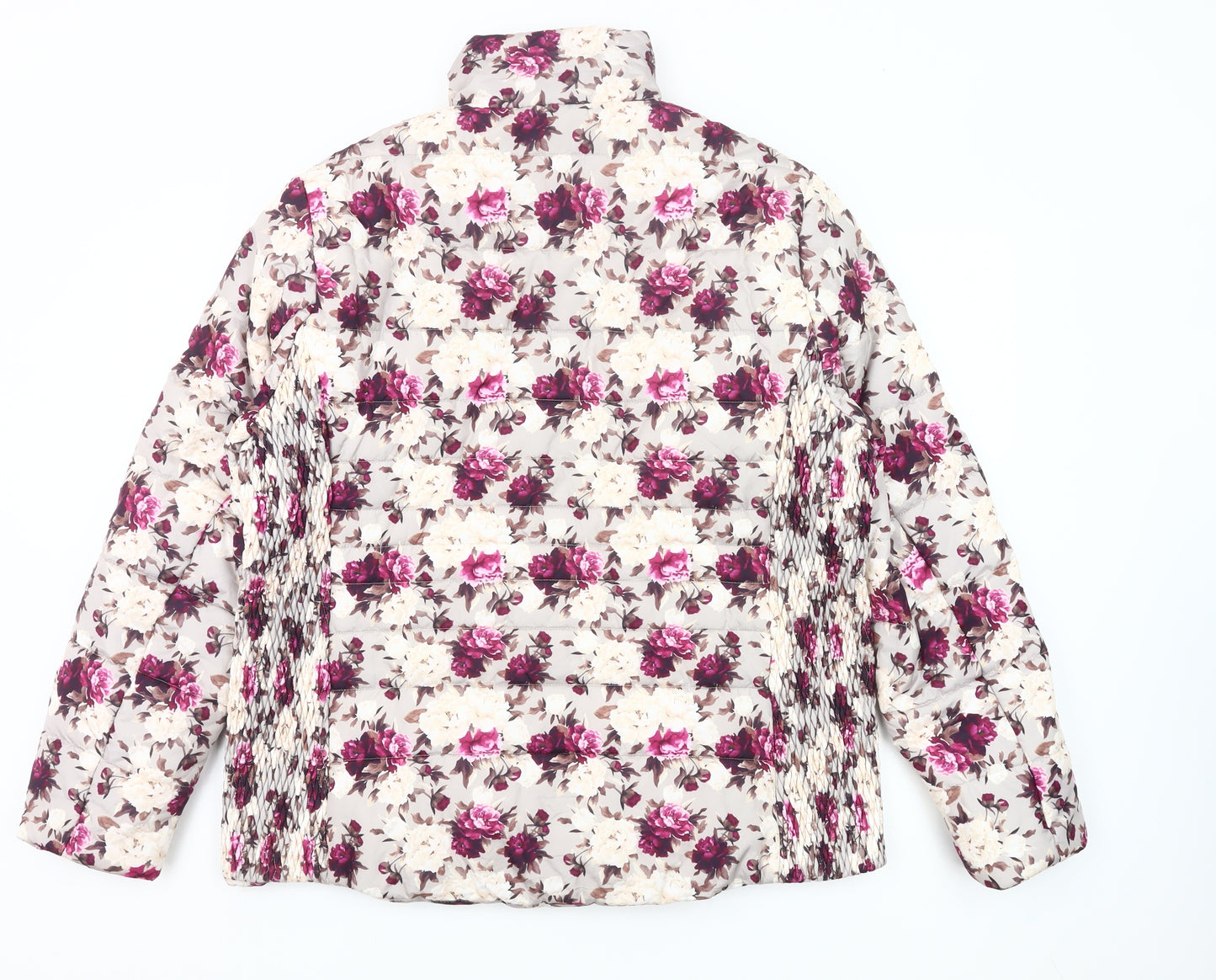 Paco Boutique Womens Multicoloured Floral Puffer Jacket Size 18