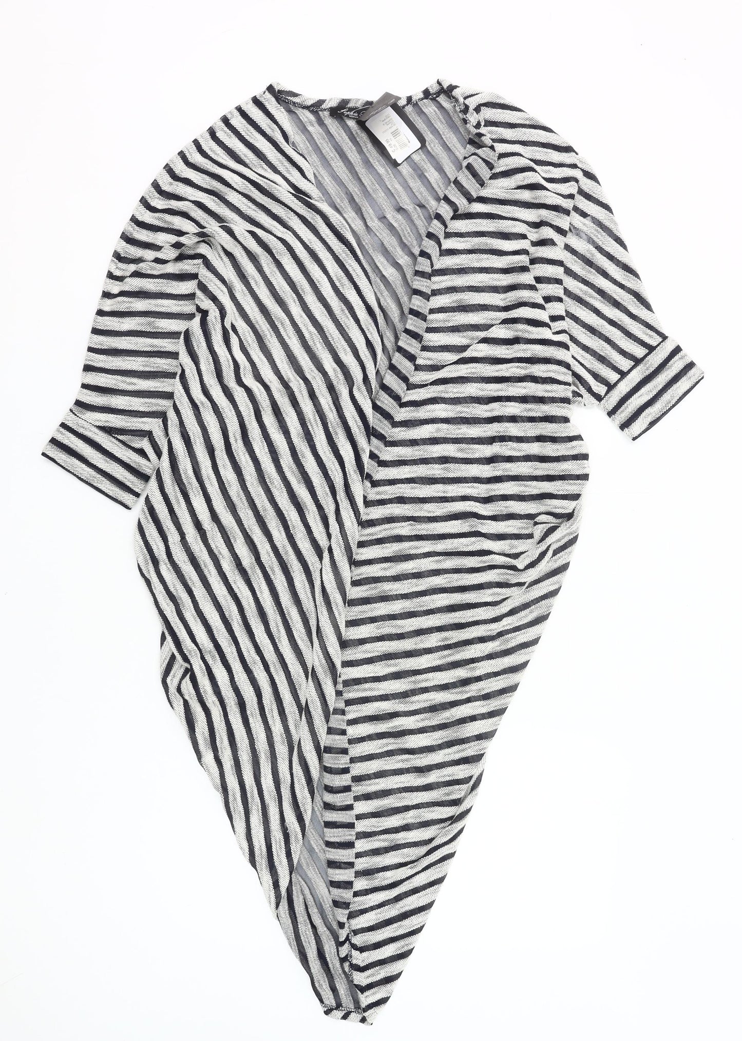 Sophie B Women’s Black White Striped Cape Cardigan Size 14
