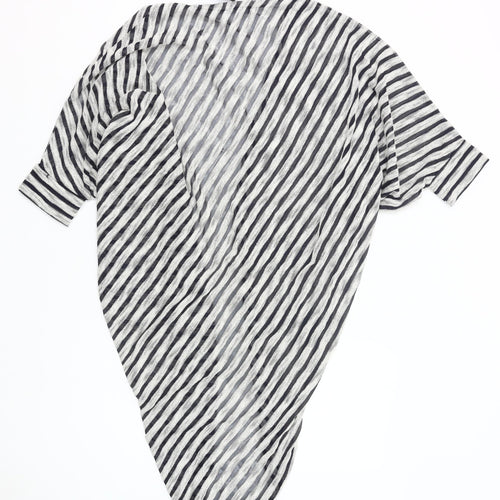 Sophie B Women’s Black White Striped Cape Cardigan Size 14