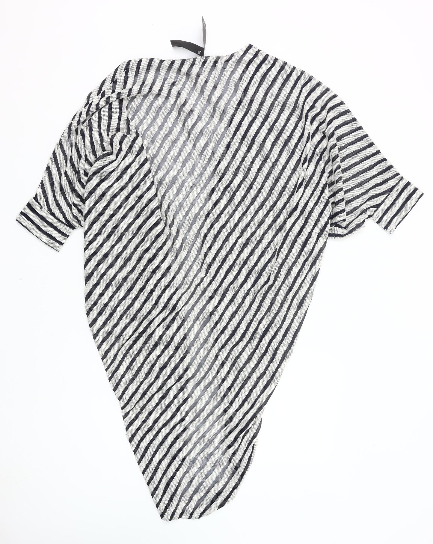Sophie B Women’s Black White Striped Cape Cardigan Size 14