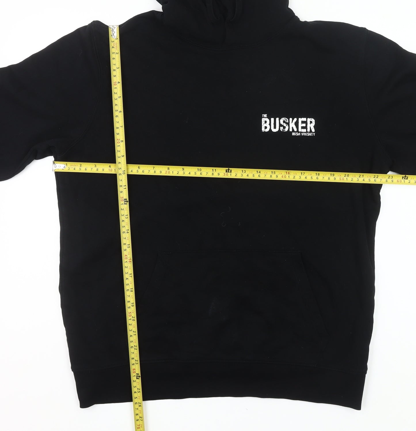 The Busker Men’s Black XL Pullover Hoodie Whiskey Logo Graphic Sweatshirt