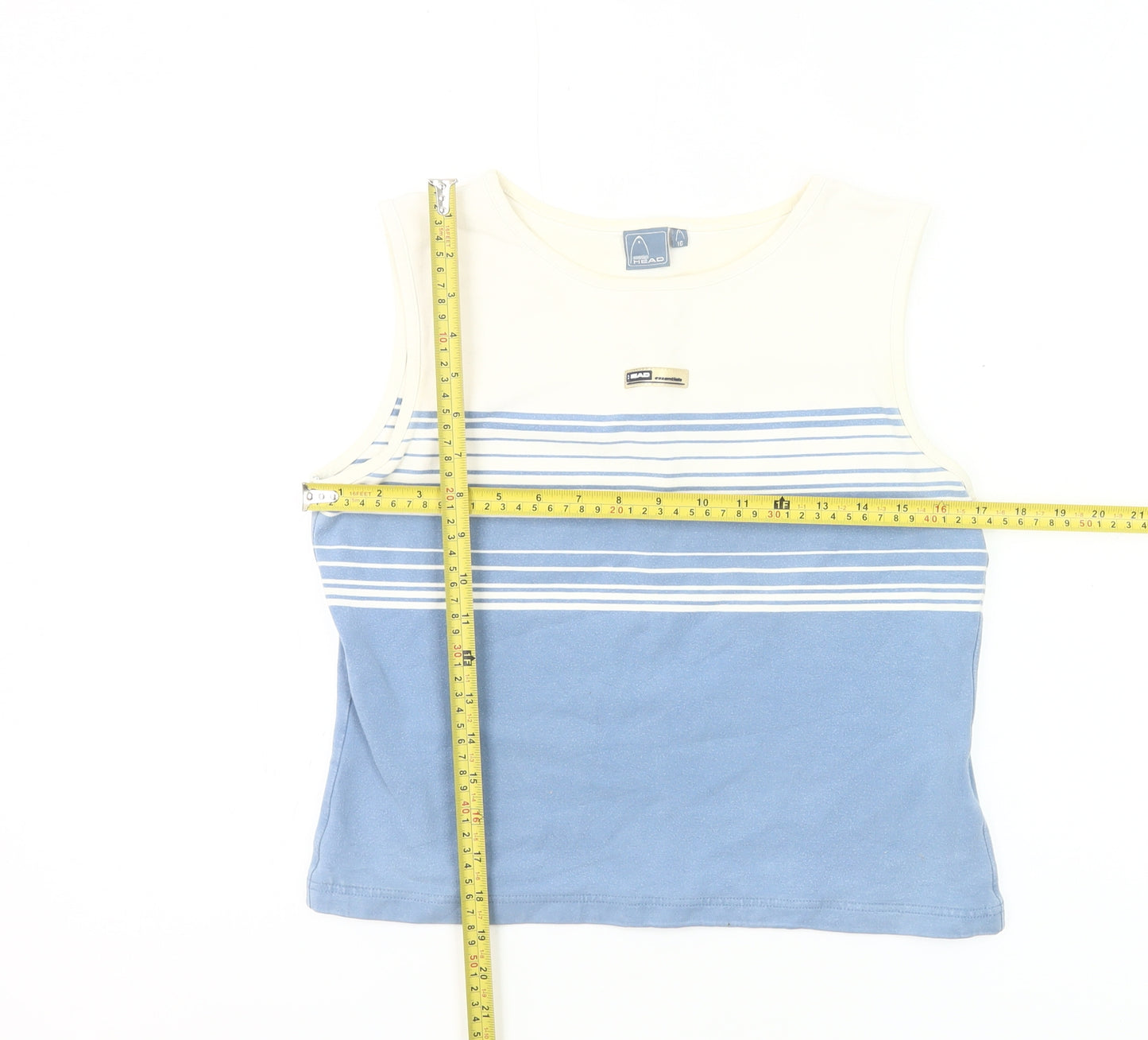 Head Womens Blue White Striped Tank Top Size 16 Cotton Summer