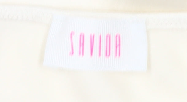 Savida Womens Ivory Size 12 Slip Dress Midi Cowl Neck Polyester