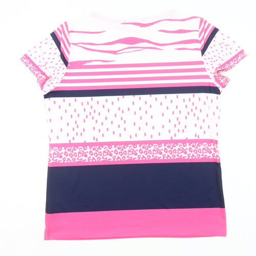 Gerard Womens Multicoloured Striped T-Shirt Size 14 Short Sleeve
