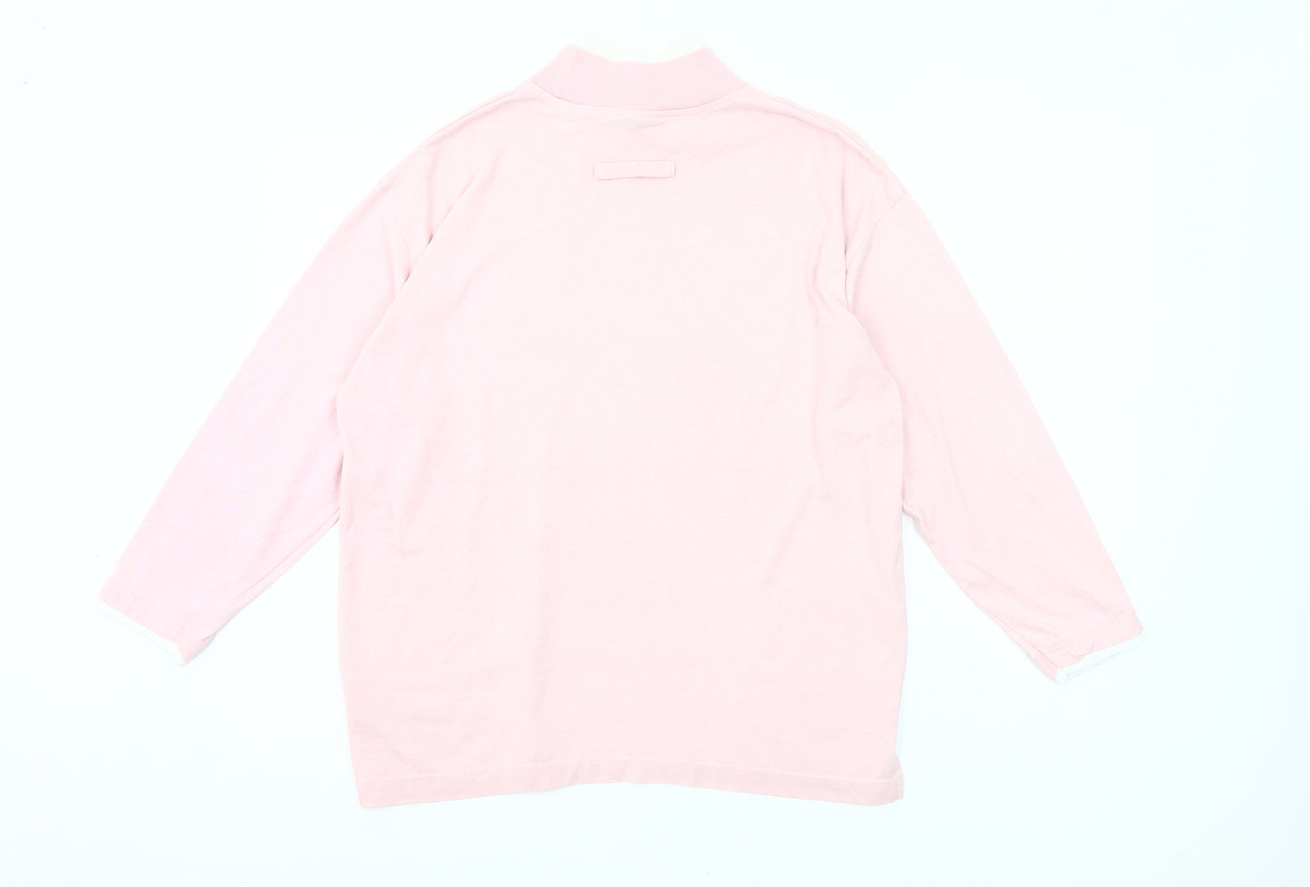 Gitano Womens Pink Mock Neck 3/4 Sleeve Basic T-Shirt Size S
