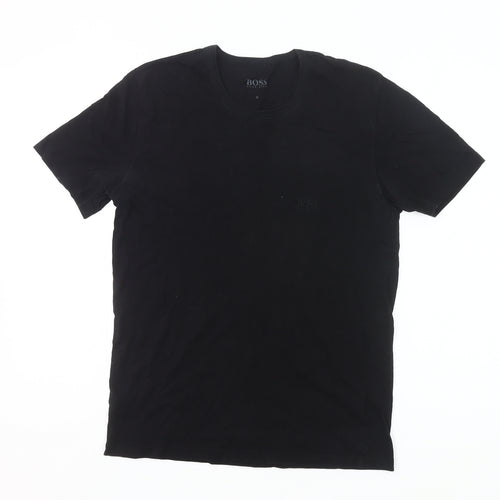 Hugo Boss Men's Black Cotton Crew Neck Short Sleeve T-Shirt M