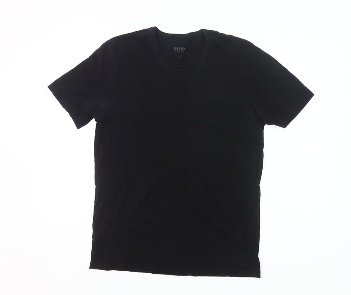 Hugo Boss Men's Black Cotton Crew Neck Short Sleeve T-Shirt M