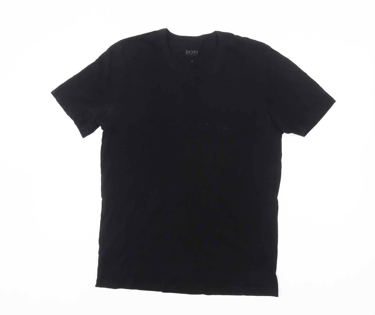 Hugo Boss Men's Black Cotton Crew Neck Short Sleeve T-Shirt M