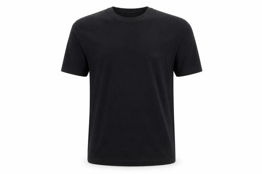 Front view of Hugo Boss Men's Black Cotton Crew Neck Short Sleeve T-Shirt M