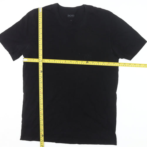 Hugo Boss Men's Black Cotton Crew Neck Short Sleeve T-Shirt M