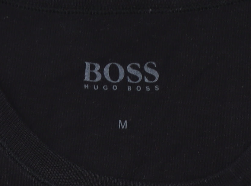 Hugo Boss Men's Black Cotton Crew Neck Short Sleeve T-Shirt M