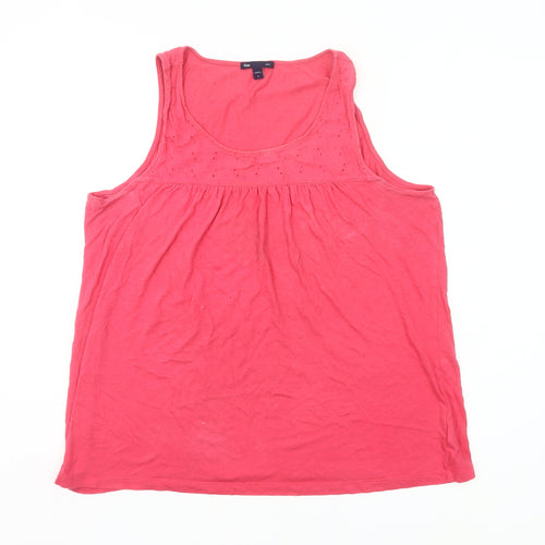Gap Women’s Pink Tank Top Size L Cotton Modal Scoop Neck