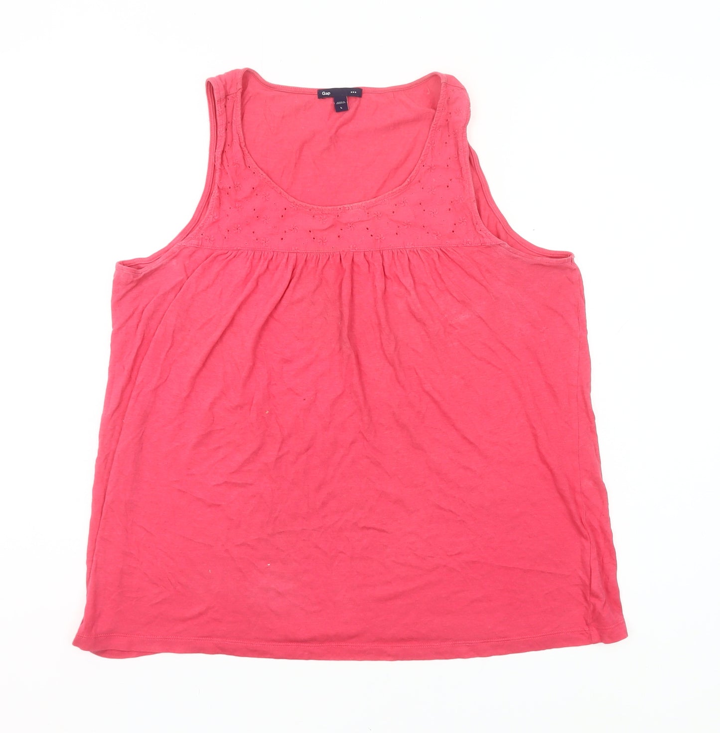 Gap Women’s Pink Tank Top Size L Cotton Modal Scoop Neck