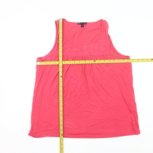 Gap Women’s Pink Tank Top Size L Cotton Modal Scoop Neck