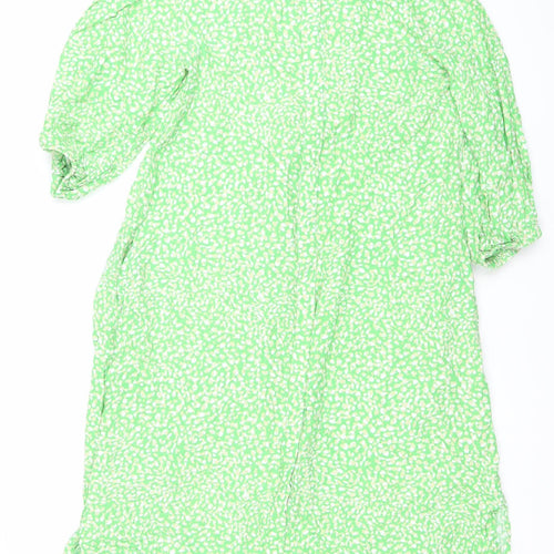 French Connection Women’s Green Midi Wrap Dress Size S Long Sleeve