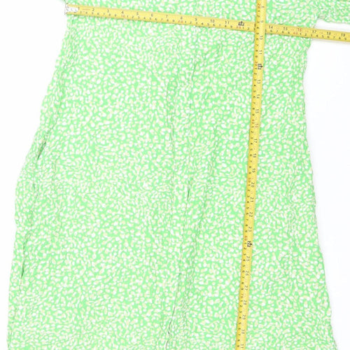 French Connection Women’s Green Midi Wrap Dress Size S Long Sleeve