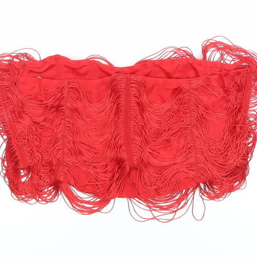 PrettyLittleThing Women’s Red Fringe Strapless Camisole Top Size 18