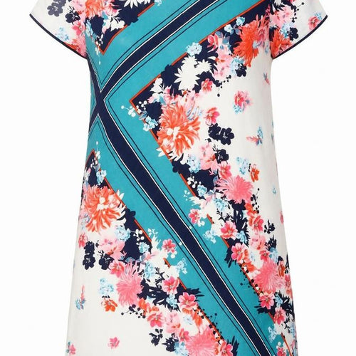 French Connection Women’s Multicoloured Floral Silk Shift Dress Size 6