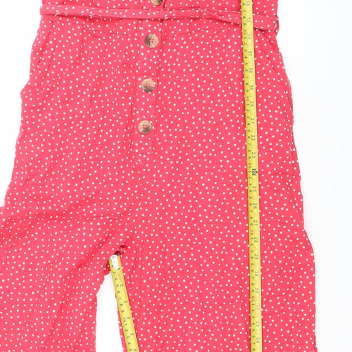 New Look Women’s Pink Polka Dot Jumpsuit Size 10 Sleeveless Wide Leg