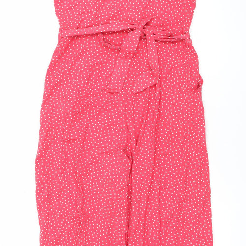 New Look Women’s Pink Polka Dot Jumpsuit Size 10 Sleeveless Wide Leg