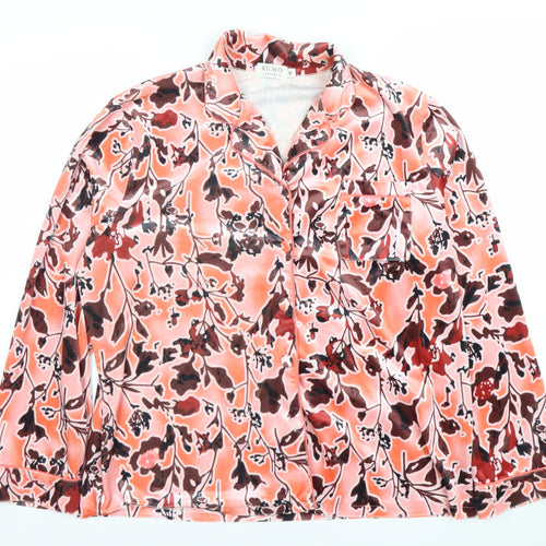 Kumo Women’s Multicoloured Floral Satin Button-Up Shirt Size 16