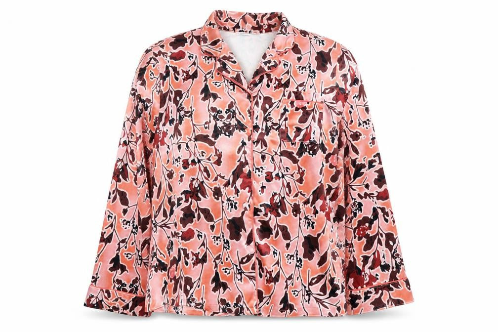 Kumo Women’s Multicoloured Floral Satin Button-Up Shirt Size 16