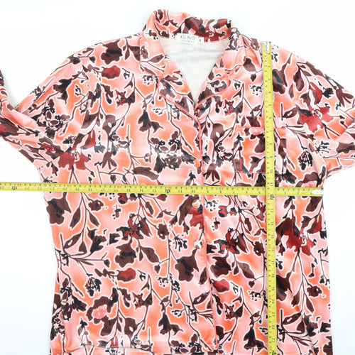 Kumo Women’s Multicoloured Floral Satin Button-Up Shirt Size 16