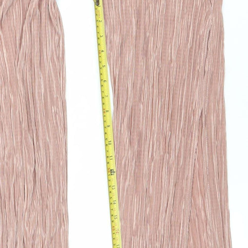 PrettyLittleThing Womens Pink Wide-Leg Trousers Size 8