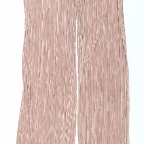 PrettyLittleThing Womens Pink Wide-Leg Trousers Size 8