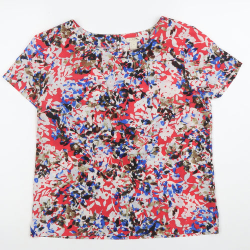 J.Crew Women's Multicoloured Floral XS Short Sleeve Blouse