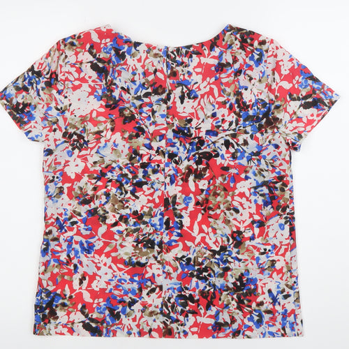 J.Crew Women's Multicoloured Floral XS Short Sleeve Blouse