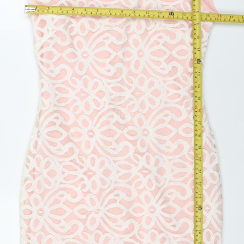 Almar Womens Pink Lace Bodycon Dress Size 8 Wedding Party