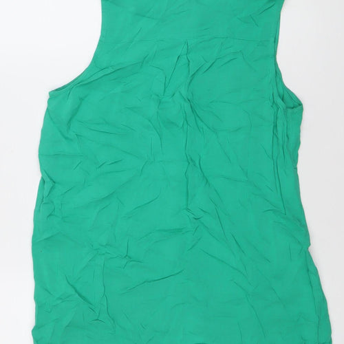 Divided Womens Green Sleeveless Button-Up Shirt Size 6