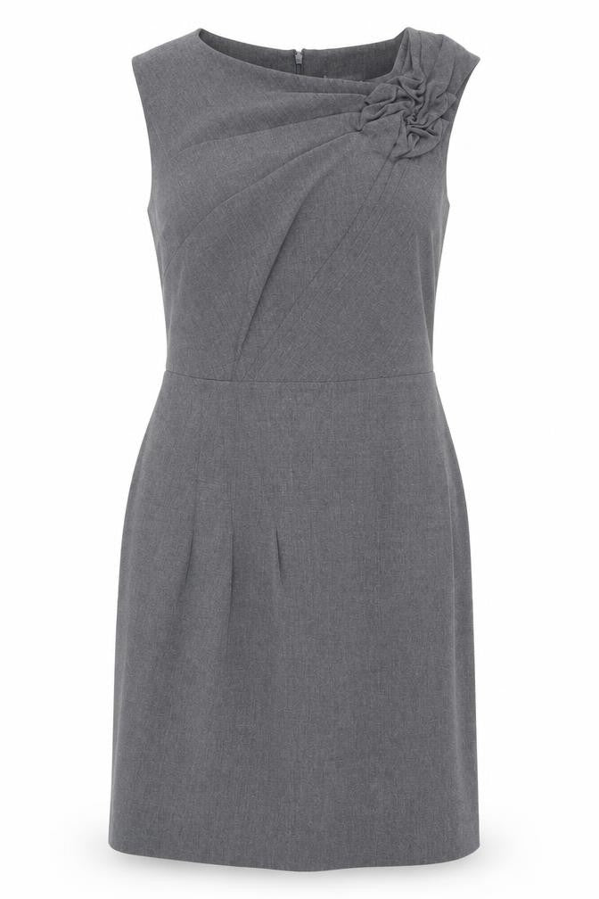 Et Vous Women’s Grey Size 12 Sleeveless Sheath Work Dress