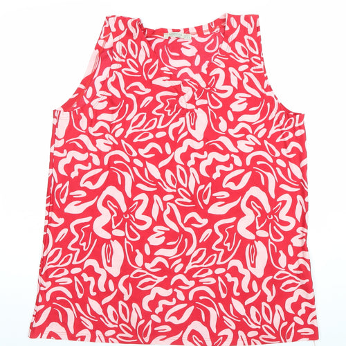 Fullamoda Women Red Cotton Sleeveless Tank Top Size 12-14
