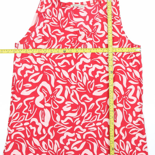 Fullamoda Women Red Cotton Sleeveless Tank Top Size 12-14