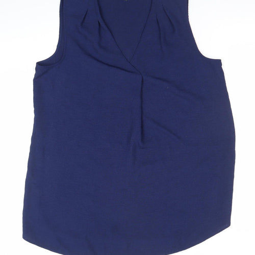 Bonmarche Womens Blue Size 14 Sleeveless Tank Top Polyester