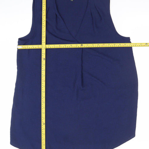 Bonmarche Womens Blue Size 14 Sleeveless Tank Top Polyester