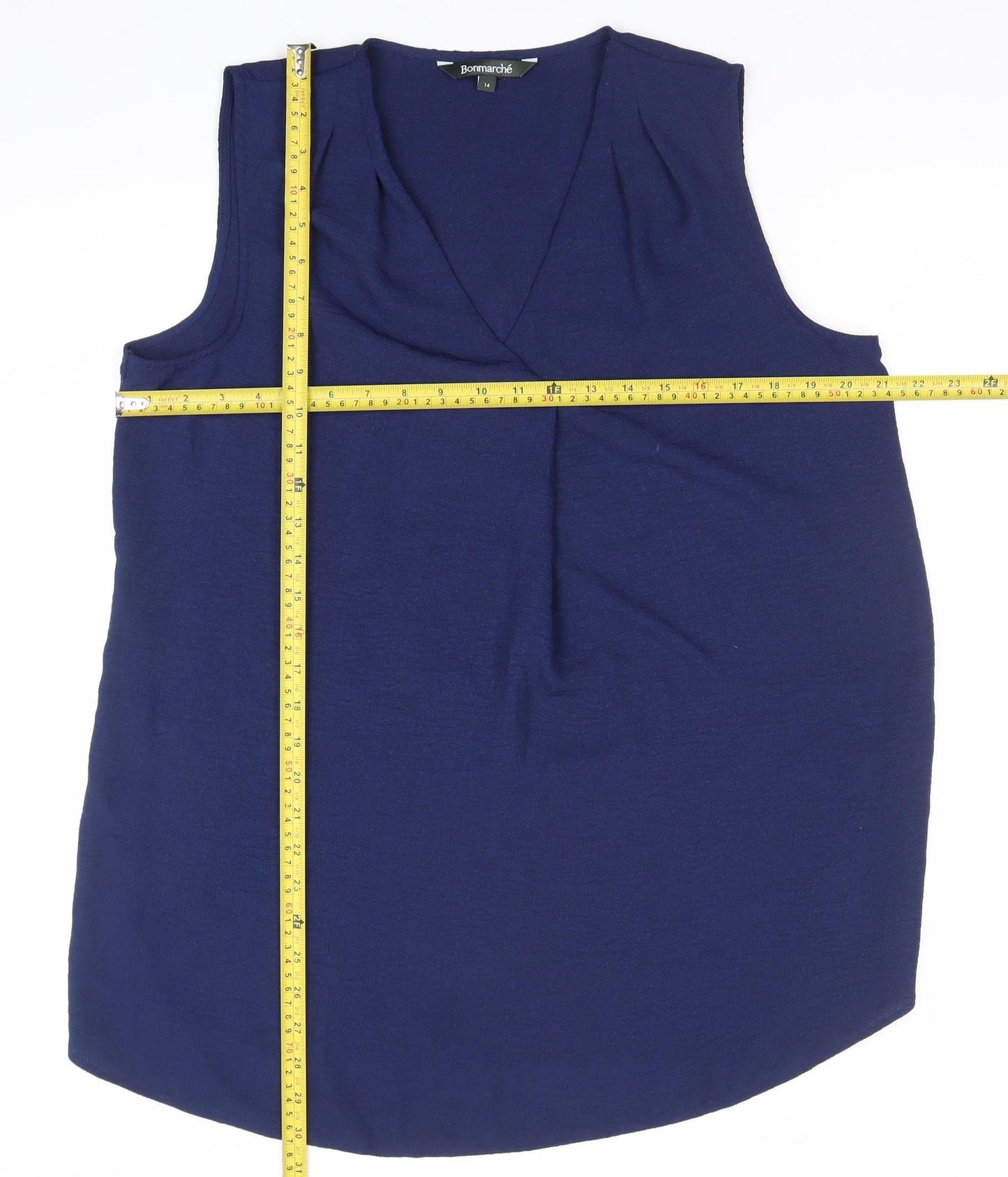 Bonmarche Womens Blue Size 14 Sleeveless Tank Top Polyester