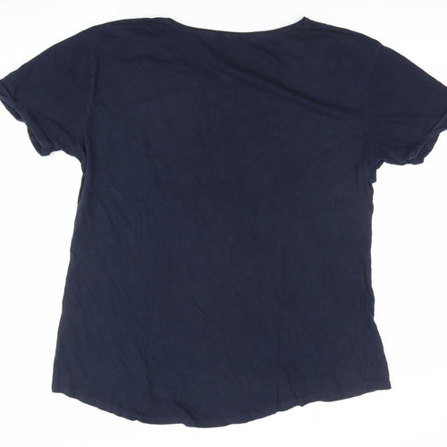 Neutral Womens Blue 2XL Festival Print Cotton T-Shirt