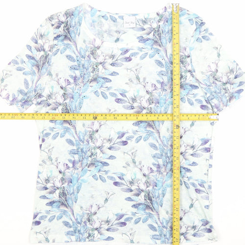 Stock Shop Women’s Multicoloured Floral Rhinestone T-Shirt Size S