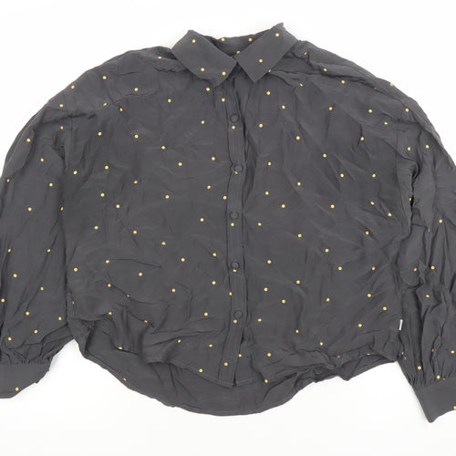 Levi's Women's Black Polka Dot Button-Up Shirt Size S Long Sleeve