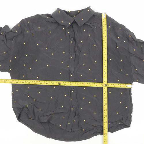 Levi's Women's Black Polka Dot Button-Up Shirt Size S Long Sleeve