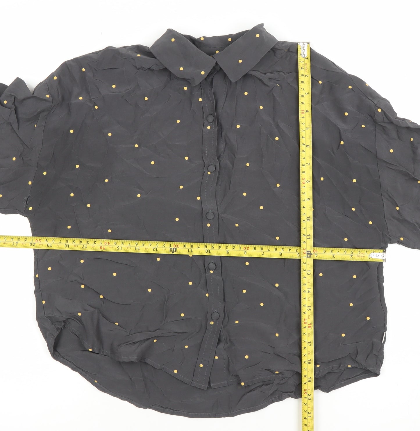 Levi's Women's Black Polka Dot Button-Up Shirt Size S Long Sleeve