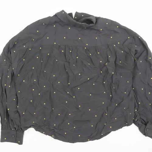 Levi's Women's Black Polka Dot Button-Up Shirt Size S Long Sleeve