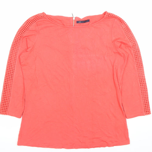 Marks and Spencer Women’s Red Tunic Blouse Size 14 Zip 3/4 Sleeve