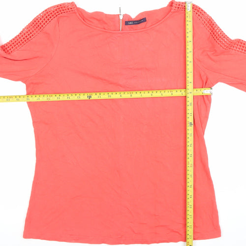 Marks and Spencer Women’s Red Tunic Blouse Size 14 Zip 3/4 Sleeve