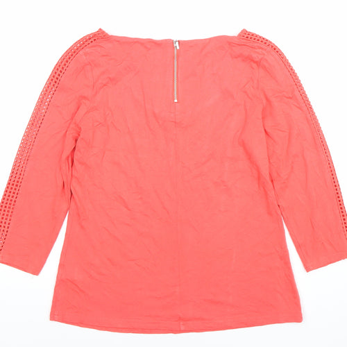 Marks and Spencer Women’s Red Tunic Blouse Size 14 Zip 3/4 Sleeve