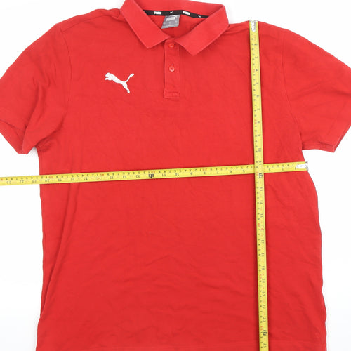 Puma Men’s Red Polo Shirt L Personal Trainer Logo Cotton Blend